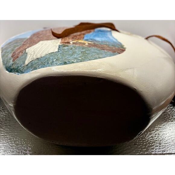 Vintage Native American Eagle Pottery Vase Water Jug 10.5" x 9.75" - Picture 7 of 12